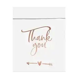 Tesco Rose Gold Print Thank You White Treat Bags - Pack of 6 offer