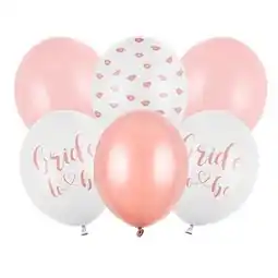 Tesco White Pink & Rose Gold Bride To Be Latex Balloons 30cm / 12 in - Pack of 6 offer