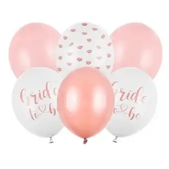 Tesco White Pink & Rose Gold Bride To Be Latex Balloons 30cm / 12 in - Pack of 6 offer