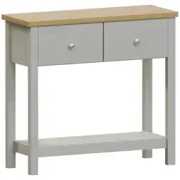 Tesco Vida Designs Arlington 2 Drawer Console Table With Shelf, Grey & Oak offer