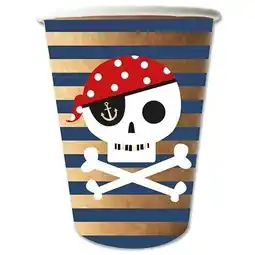 Tesco Pirate Treasure Island Paper Cups 250ml - Pack of 8 offer