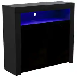 Tesco Vida Designs Nova 2 Door LED Sideboard Buffet Cabinet Storage, Black offer