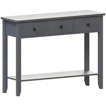 Tesco Vida Designs Windsor 3 Drawer Console Table With Shelf, Grey offer