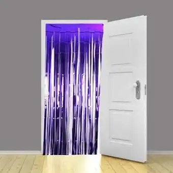 Tesco Purple Foil Door Curtain Backdrop 92cm x 244cm offer