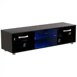 Tesco Vida Designs Cosmo 2 Door LED TV Unit Entertainment Stand, 140cm, Black offer