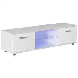 Tesco Vida Designs Cosmo 2 Door LED TV Unit Entertainment Stand, 140cm, White offer