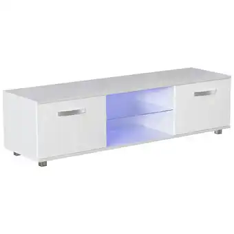 Tesco Vida Designs Cosmo 2 Door LED TV Unit Entertainment Stand, 140cm, White offer