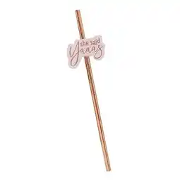 Tesco Rose Gold She Said Yaaas Hen Party Foil Paper Straws - Pack of 20 offer