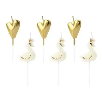 Tesco Lovely Swan Birthday Pick Candles - Pack of 6 offer