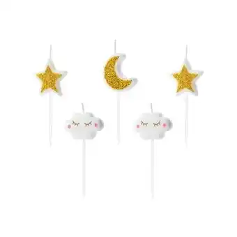 Tesco Little Star Birthday Pick Candles - Pack of 5 offer