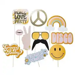 Tesco Groovy Party Photo Booth Props - Pack of 10 offer