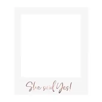 Tesco She Said Yes White & Rose Gold Hen Party Selfie Frame Photo Prop offer