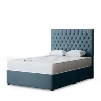 Tesco Seraphine Divan Bed with Upholstered Headboard - Four Drawers - Blue - King offer