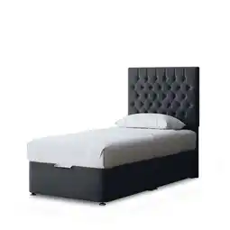 Tesco Seraphine Divan Bed with Upholstered Headboard - Grey (Steel) - Small Single offer