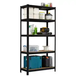 Tesco XL 5 Tier Large Steel Shelf Shelving Black Black offer