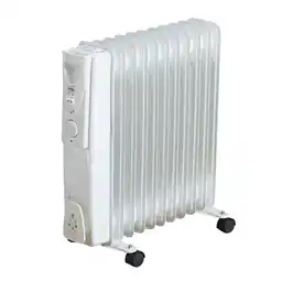 Tesco White Electric 2500W 11 Fin Oil Filled Radiator Heater offer