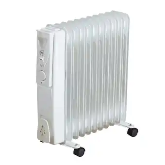 Tesco White Electric 2500W 11 Fin Oil Filled Radiator Heater offer