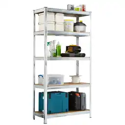 Tesco XL 5 Tier Large Steel Shelf Shelving Galvanised Silver offer