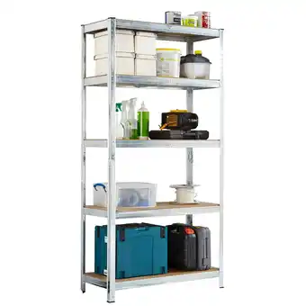 Tesco XL 5 Tier Large Steel Shelf Shelving Galvanised Silver offer