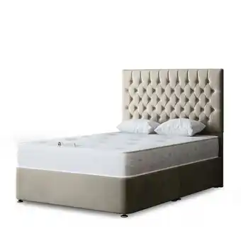 Tesco Seraphine Divan Bed with Upholstered Headboard - Beige - King offer