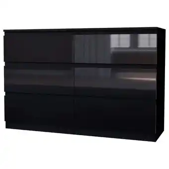 Tesco Vida Designs Glinton 6 Drawer Chest of Drawers Bedroom Storage, 100% FSC, Black offer