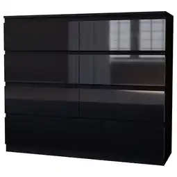 Tesco Vida Designs Glinton 8 Drawer Chest of Drawers Bedroom Storage, 100% FSC, Black offer