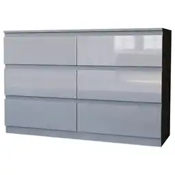 Tesco Vida Designs Glinton 6 Drawer Chest of Drawers Bedroom Storage, 100% FSC, Grey offer