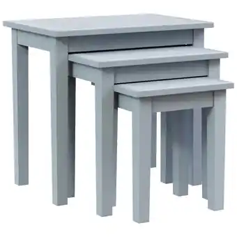 Tesco Vida Designs Yorkshire Set of 3 Nest of Tables Sofa Side End Table, Grey offer