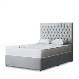 Tesco Seraphine Divan Bed with Upholstered Headboard - Silver - Small Double offer