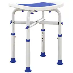 Tesco HOMCOM Adjustable Shower Stool with Foot Pads for Elderly Purple offer