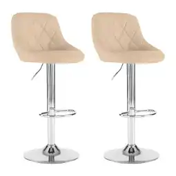 Tesco Set of Two Madrid Cream Faux Leather Bar Stool offer