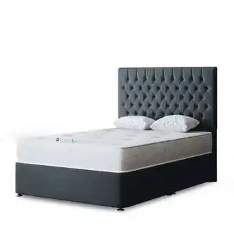 Tesco Seraphine Divan Bed with Upholstered Headboard - Grey (Steel) - Super King offer