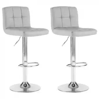 Tesco Set of Two Cuban Grey Faux Leather Bar Stool offer