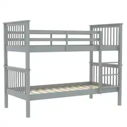 Tesco Vida Designs Milan Bunk Bed, 3ft Single Bed, Grey, 90 x 190cm offer