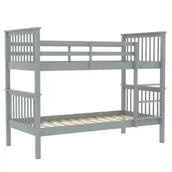 Tesco Vida Designs Milan Bunk Bed, 3ft Single Bed, Grey, 90 x 190cm offer