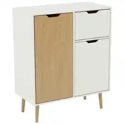 Tesco Vida Designs 2 Door 1 Drawer Sideboard Buffet Cabinet Storage, White & Oak offer