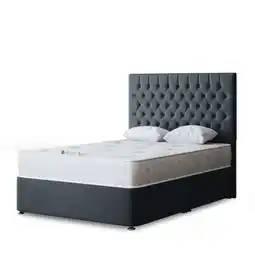 Tesco Seraphine Divan Bed with Upholstered Headboard - Grey (Steel) - King offer