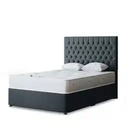 Tesco Seraphine Divan Bed with Upholstered Headboard - Grey (Steel) - Small Double offer