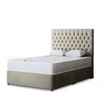 Tesco Seraphine Divan Bed with Upholstered Headboard - Beige - Super King offer