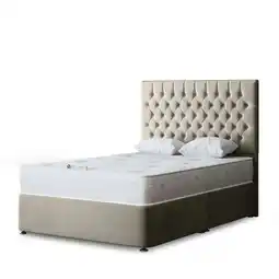 Tesco Seraphine Divan Bed with Upholstered Headboard - Beige - Double offer