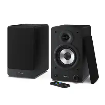 Tesco SHARP 2-Way Active Bookshelf Speakers - Black offer