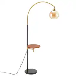 Tesco Living and Home Modern Adjustable Arc Floor Lamp with Wood Tray offer