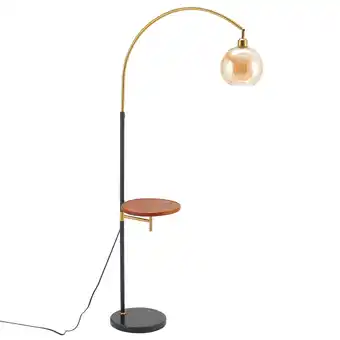 Tesco Living and Home Modern Adjustable Arc Floor Lamp with Wood Tray offer