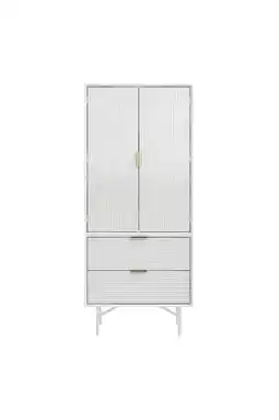 Tesco Living and Home White Striped Wardrobe Storage Cabinet offer