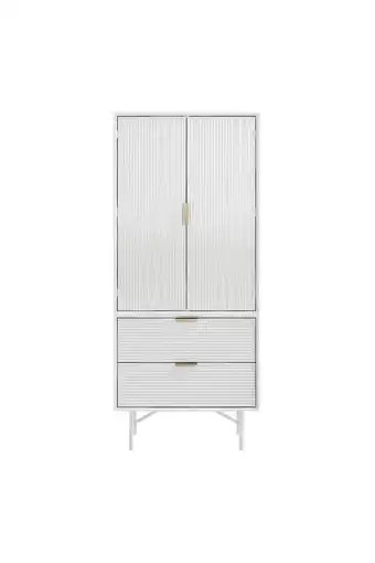 Tesco Living and Home White Striped Wardrobe Storage Cabinet offer