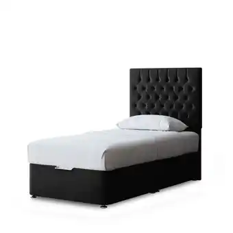 Tesco Seraphine Divan Bed with Upholstered Headboard - Two Drawers - Black - Single offer