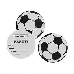 Tesco Football Shaped Paper Party Invitations - Pack of 10 offer