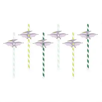 Tesco Pterodactyl Dinosaur Straws with Toppers - Pack of 6 offer