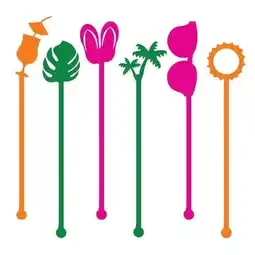 Tesco Summer Time Bright Acrylic Drink Stirrers - Pack of 6 offer