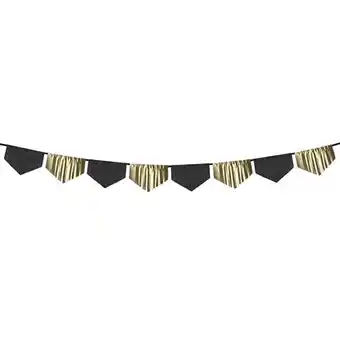 Tesco Black & Gold Fringe Garland Decoration 300cm offer